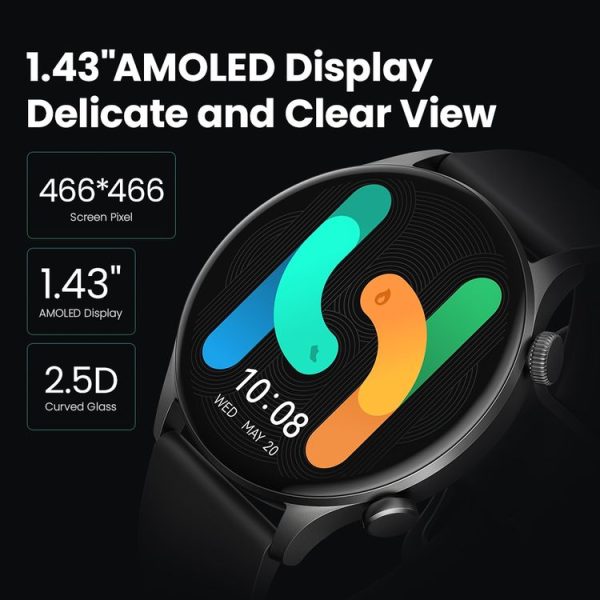 Original Xiaomi Youpin HAYLOU RT3 LS16 1.43 inch AMOLED Smart Watch Support Bluetooth Call / Health Monitoring (Silver) - Image 2