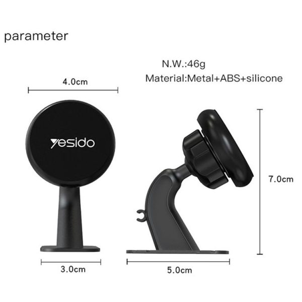 Yesido C91 Car Center Console Paste Magsafe Magnetic Phone Tablet Holder (Black) - Image 8