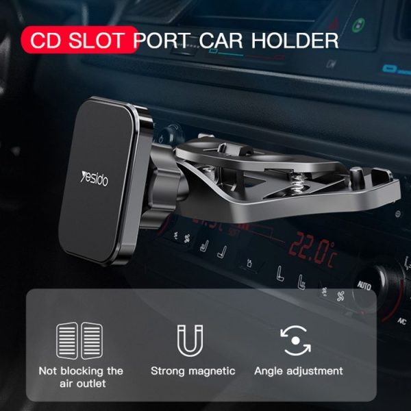 Yesido C92 Car CD Port Magsafe Magnetic Phone Holder (Black) - Image 2