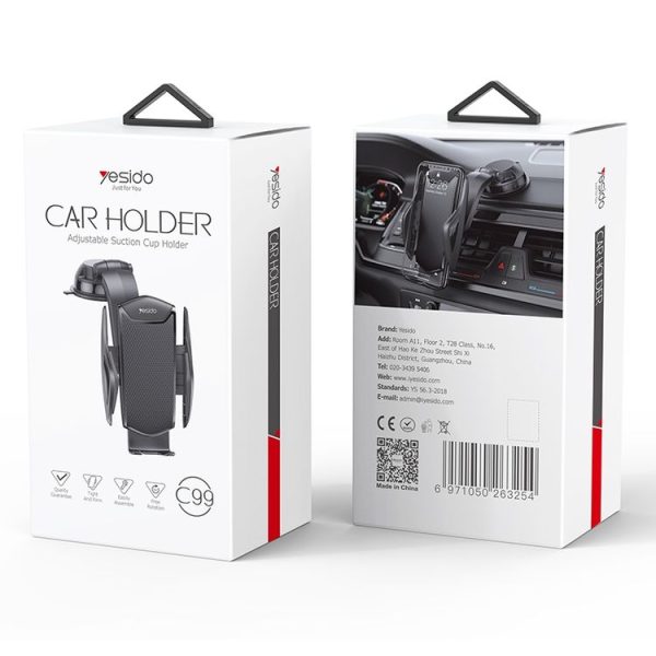 Yesido C99 Car Center Console Suction Cup Mobile Phone Navigation Holder (Black) - Image 9