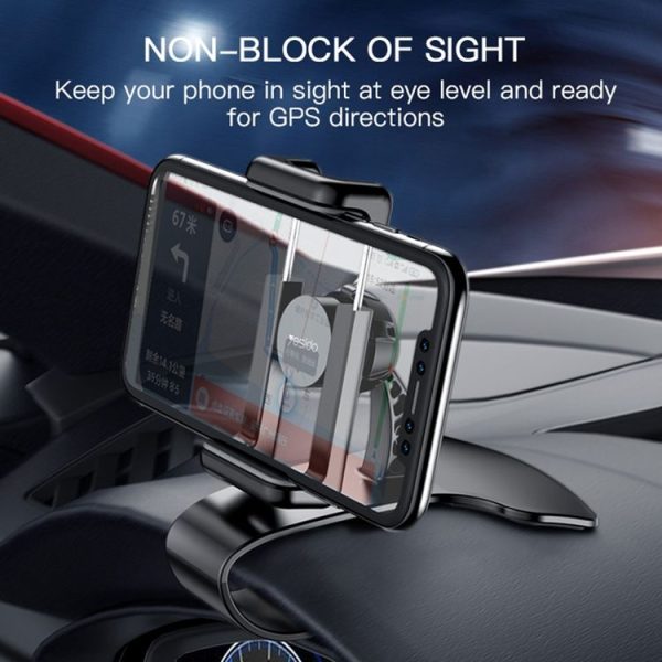 Yesido C103 Car Dashboard Snap-On Mobile Phone Navigation Holder (Black) - Image 2