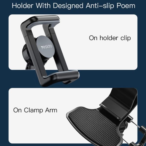 Yesido C103 Car Dashboard Snap-On Mobile Phone Navigation Holder (Black) - Image 4