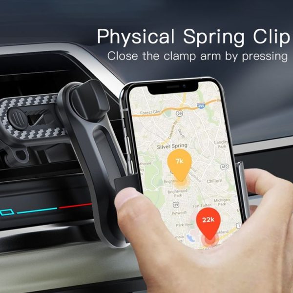 Yesido C105 Car Air Outlet Dual Clip Mobile Phone Navigation Holder (Black) - Image 2