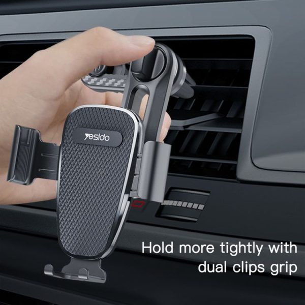 Yesido C105 Car Air Outlet Dual Clip Mobile Phone Navigation Holder (Black) - Image 6
