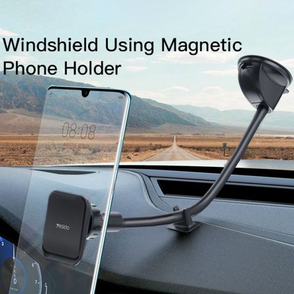 Yesido C109 360 Degree Rotation Car Windshield Suction Cup Magsafe Magnetic Phone Holder (Black) - Image 2