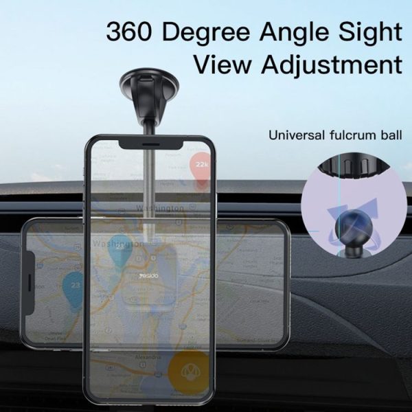 Yesido C109 360 Degree Rotation Car Windshield Suction Cup Magsafe Magnetic Phone Holder (Black) - Image 4