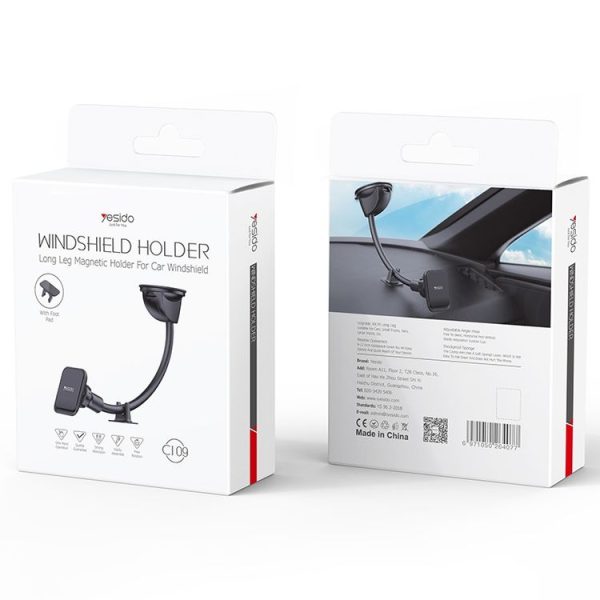 Yesido C109 360 Degree Rotation Car Windshield Suction Cup Magsafe Magnetic Phone Holder (Black) - Image 8