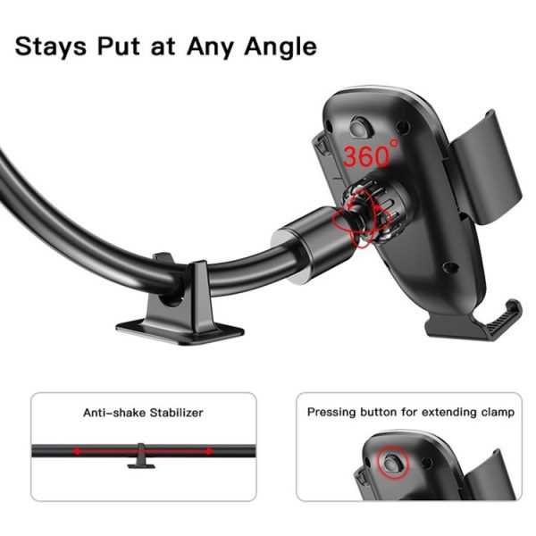 Yesido C119 Car Windshield Strip Soft Rubber Suction Cup Phone Holder (Black) - Image 3