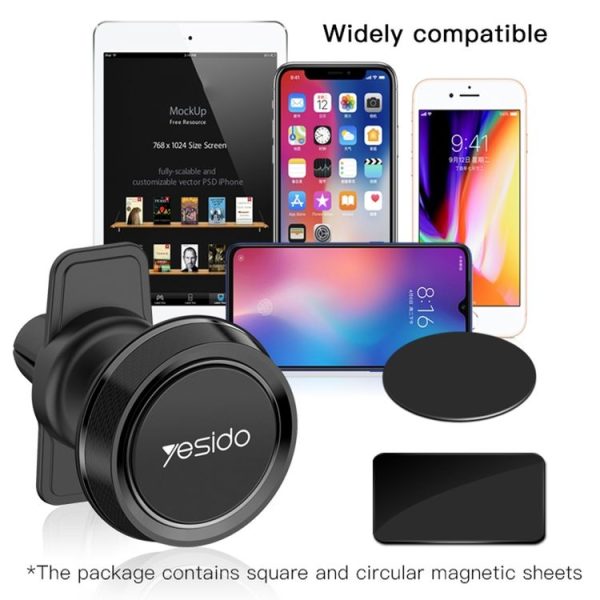 Yesido C61 Car Air Vent Magnetic Phone Holder (Black) - Image 6