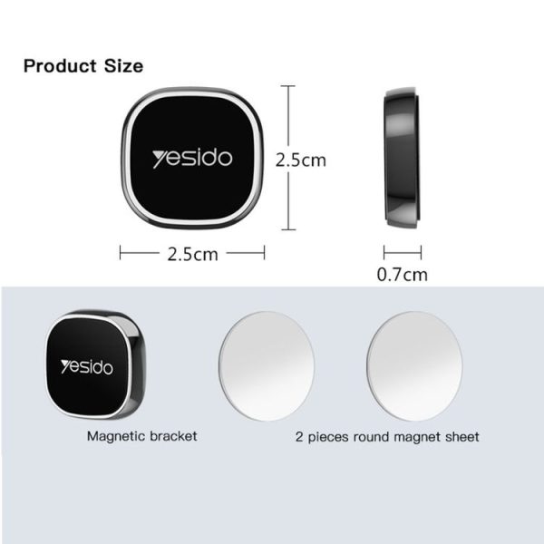 Yesido C81 Car Dashboard Mini Strong Magnetic Phone Holder (Silver) - Image 4