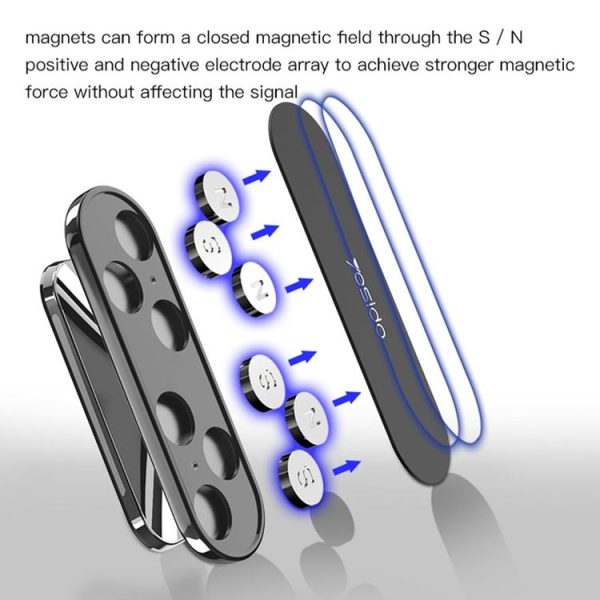Yesido C82 Car 360 Degree Rotation Strong Magnetic Phone Holder (Silver) - Image 3