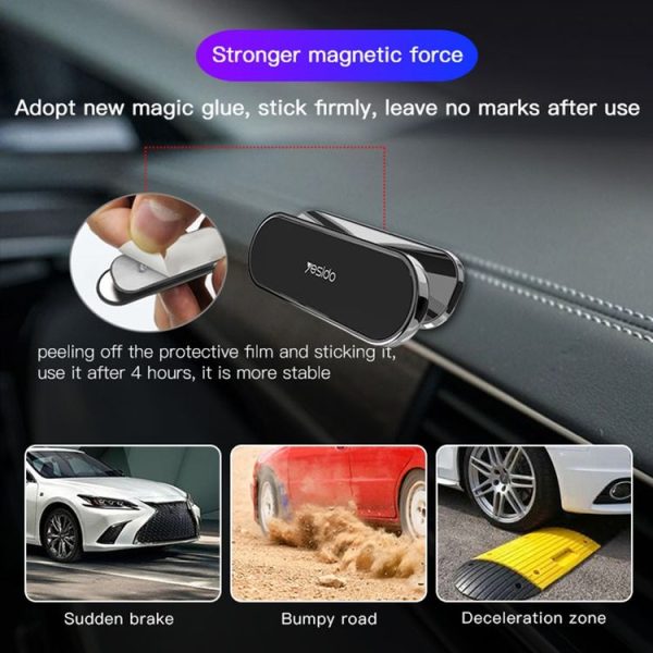 Yesido C82 Car 360 Degree Rotation Strong Magnetic Phone Holder (Silver) - Image 8