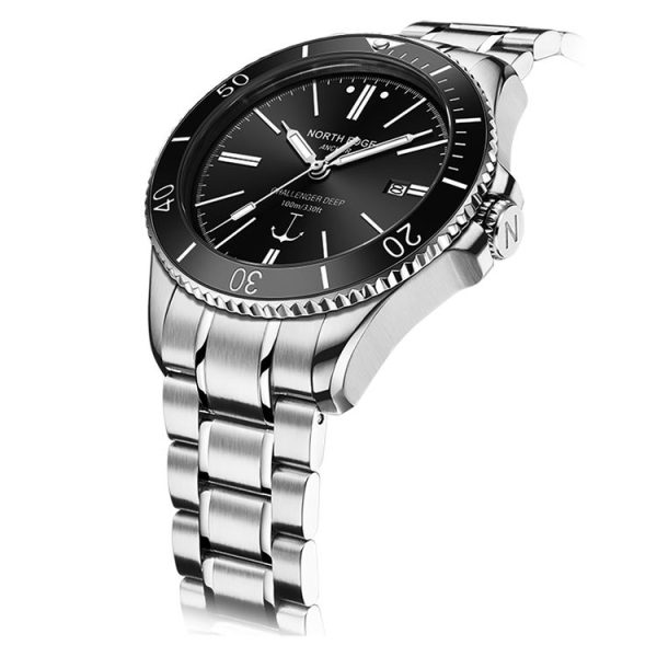 NORTH EDGE ANCHOR Men Outdoor 100m Waterproof Mechanical Watch (Black) - Image 3