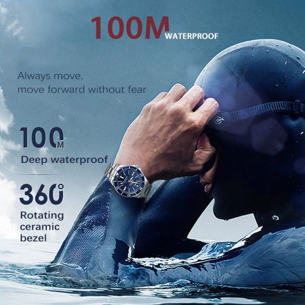 NORTH EDGE ANCHOR Men Outdoor 100m Waterproof Mechanical Watch (Black) - Image 8