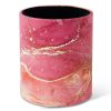 PU Leather Tool Storage Box Desktop Pen Holder (Red Marble) - Image 2
