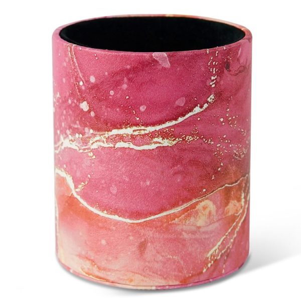 PU Leather Tool Storage Box Desktop Pen Holder (Red Marble) - Image 2