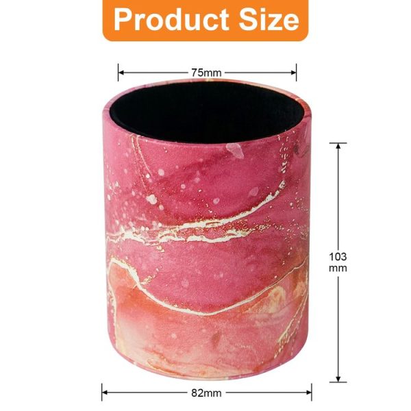 PU Leather Tool Storage Box Desktop Pen Holder (Red Marble) - Image 4