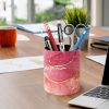PU Leather Tool Storage Box Desktop Pen Holder (Red Marble) - Image 6