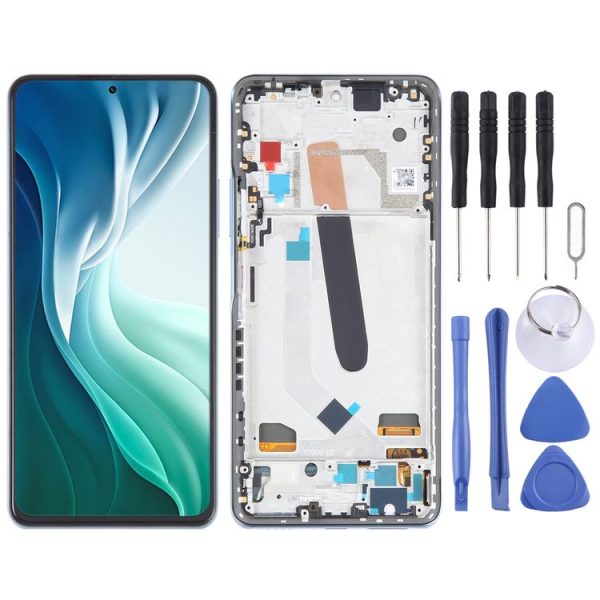 OLED LCD Screen For Xiaomi Mi 11i Digitizer Full Assembly with Frame (Blue)