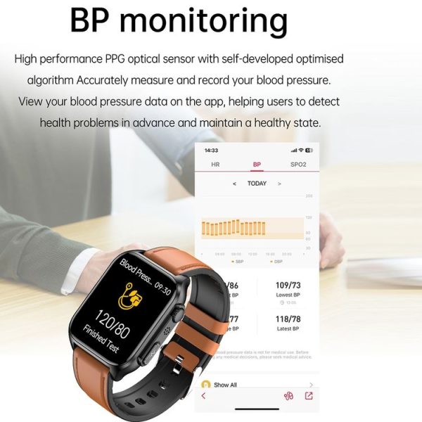 TK12 1.96 inch IP67 Waterproof Silicone Band Smart Watch Supports ECG / Remote Families Care / Bluetooth Call / Body Temperature Monitoring (Blue) - Image 12