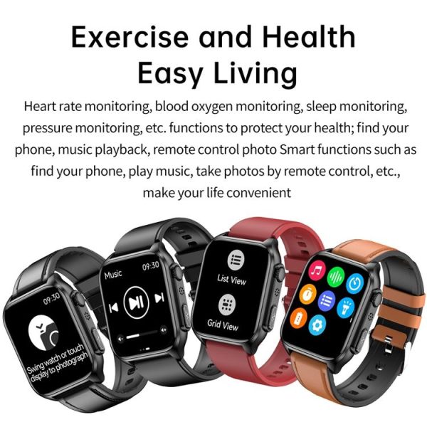 TK12 1.96 inch IP67 Waterproof Silicone Band Smart Watch Supports ECG / Remote Families Care / Bluetooth Call / Body Temperature Monitoring (Blue) - Image 20