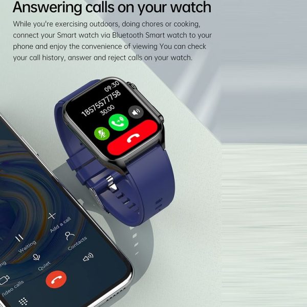TK12 1.96 inch IP67 Waterproof Silicone Band Smart Watch Supports ECG / Remote Families Care / Bluetooth Call / Body Temperature Monitoring (Blue) - Image 7