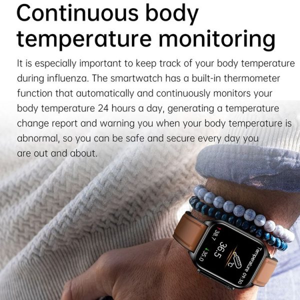 TK12 1.96 inch IP67 Waterproof Silicone Band Smart Watch Supports ECG / Remote Families Care / Bluetooth Call / Body Temperature Monitoring (Blue) - Image 9