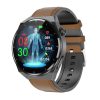 TK20 1.39 inch IP68 Waterproof Leather Band Smart Watch Supports ECG / Remote Families Care / Body Temperature Monitoring (Brown)