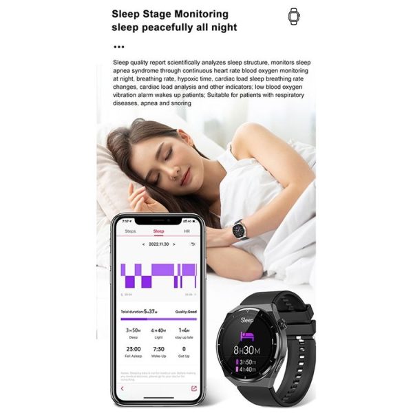 TK20 1.39 inch IP68 Waterproof Leather Band Smart Watch Supports ECG / Remote Families Care / Body Temperature Monitoring (Brown) - Image 4
