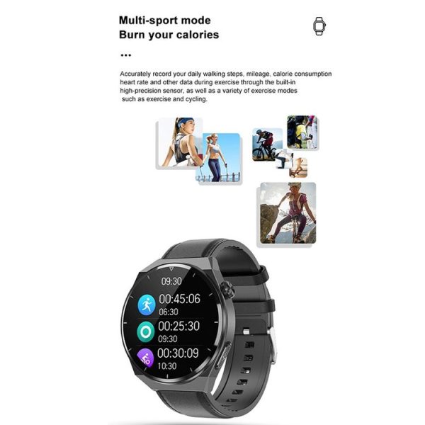 TK20 1.39 inch IP68 Waterproof Leather Band Smart Watch Supports ECG / Remote Families Care / Body Temperature Monitoring (Brown) - Image 5