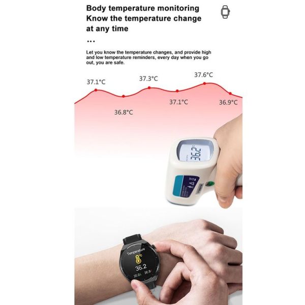 TK20 1.39 inch IP68 Waterproof Leather Band Smart Watch Supports ECG / Remote Families Care / Body Temperature Monitoring (Brown) - Image 6