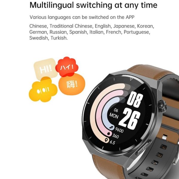 TK20 1.39 inch IP68 Waterproof Leather Band Smart Watch Supports ECG / Remote Families Care / Body Temperature Monitoring (Brown) - Image 9