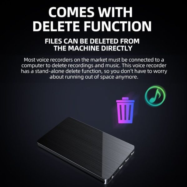 JNN M2 Ultra-thin HD Noise Reduction Intelligent Control Voice Voice Recorder, Capacity: 16GB (Black) - Image 8