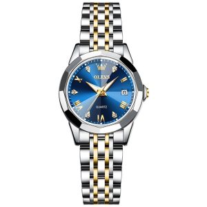 OLEVS 9931 Women Butterfly Buckle Luminous Waterproof Quartz Watch (Blue)