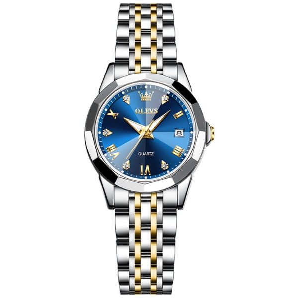 OLEVS 9931 Women Butterfly Buckle Luminous Waterproof Quartz Watch (Blue)