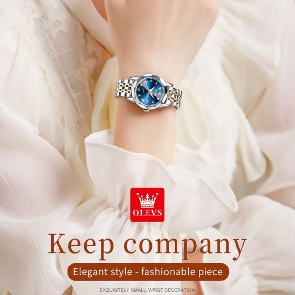 OLEVS 9931 Women Butterfly Buckle Luminous Waterproof Quartz Watch (Blue) - Image 3