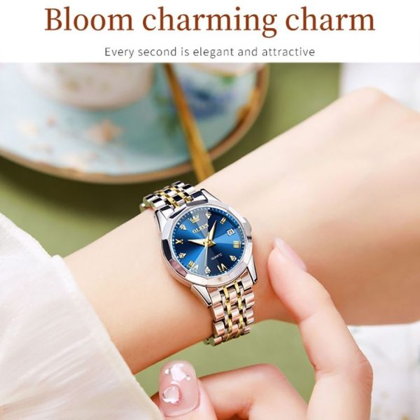 OLEVS 9931 Women Butterfly Buckle Luminous Waterproof Quartz Watch (Blue) - Image 4