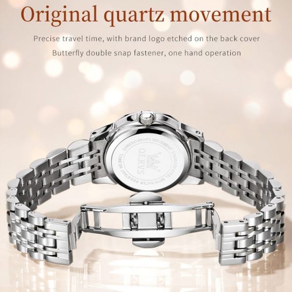 OLEVS 9931 Women Butterfly Buckle Luminous Waterproof Quartz Watch (Blue) - Image 5