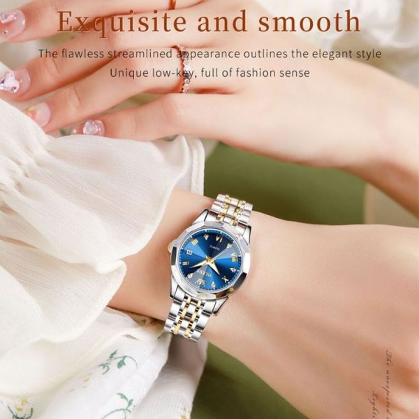 OLEVS 9931 Women Butterfly Buckle Luminous Waterproof Quartz Watch (Blue) - Image 6