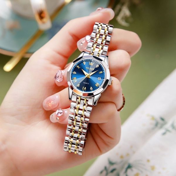 OLEVS 9931 Women Butterfly Buckle Luminous Waterproof Quartz Watch (Blue) - Image 7
