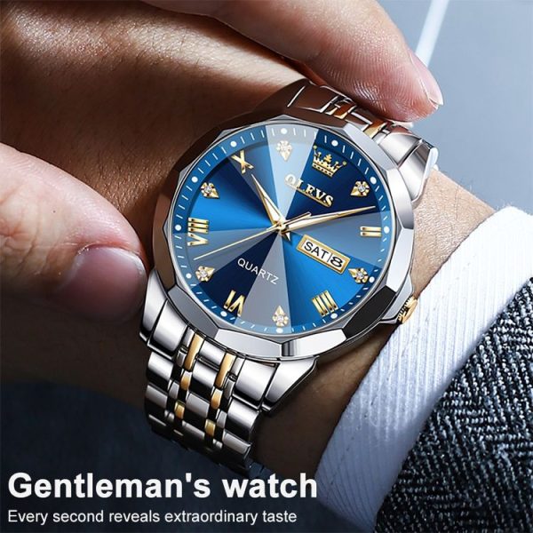 OLEVS 9931 Men Luminous Waterproof Quartz Watch (Blue) - Image 5