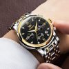 OLEVS 2858 Men Multifunctional Business Waterproof Quartz Watch (Blue + Gold) - Image 2