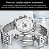 OLEVS 2858 Men Multifunctional Business Waterproof Quartz Watch (Blue + Gold) - Image 3