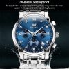 OLEVS 2858 Men Multifunctional Business Waterproof Quartz Watch (Blue + Gold) - Image 6