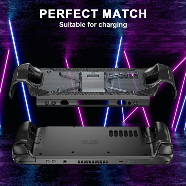 Steam Deck Shockproof Game Console Case with Holder & Shoulder Strap (Black) - Image 5