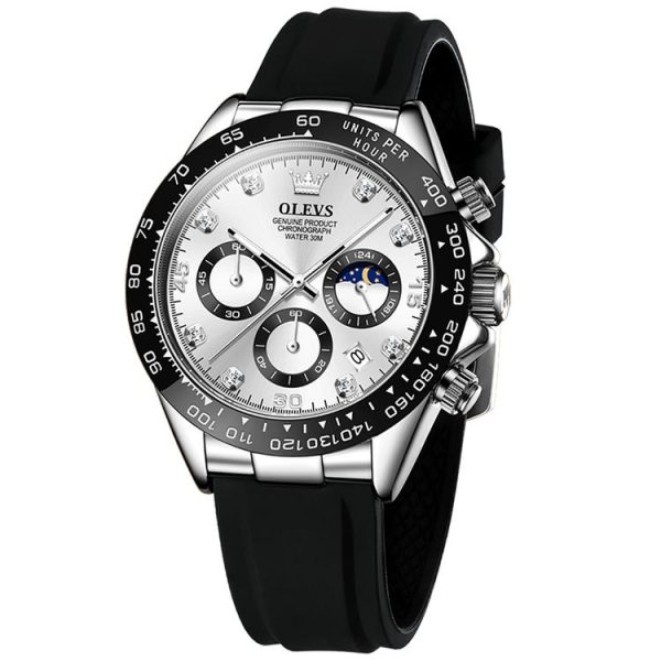 OLEVS 2875 Men Multifunctional Sports Chronograph Waterproof Quartz Watch (White) - Image 2