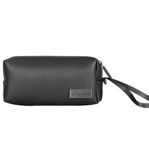 Waterproof PU Leather Laptop Accessory Bag (Black)
