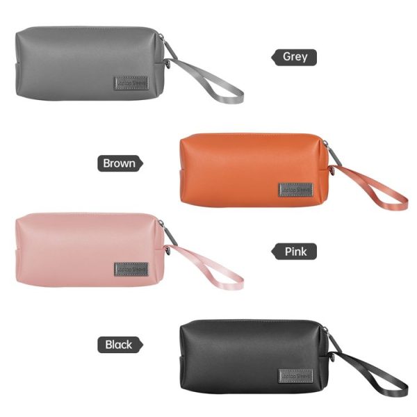 Waterproof PU Leather Laptop Accessory Bag (Black) - Image 2