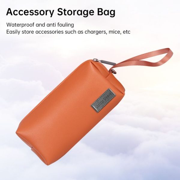 Waterproof PU Leather Laptop Accessory Bag (Black) - Image 3