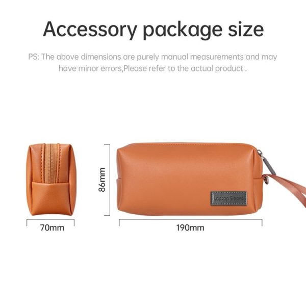 Waterproof PU Leather Laptop Accessory Bag (Black) - Image 8